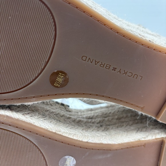 Lucky Brand Audrinah Women Size 9.5 Beige Espadrille Wedge Boho Festival Indie - Picture 9 of 9